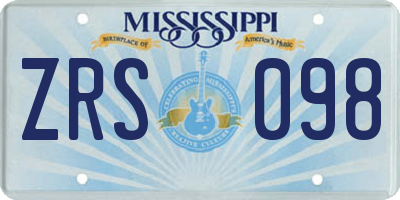 MS license plate ZRS098