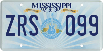 MS license plate ZRS099