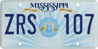 MS license plate ZRS107