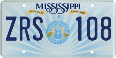 MS license plate ZRS108
