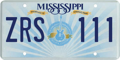 MS license plate ZRS111