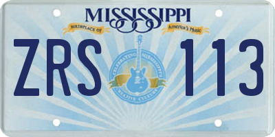 MS license plate ZRS113