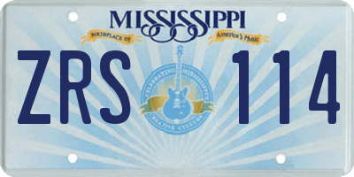 MS license plate ZRS114