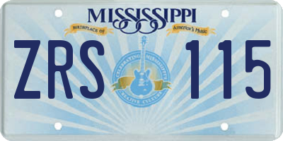 MS license plate ZRS115