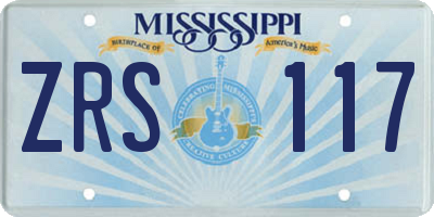 MS license plate ZRS117