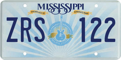 MS license plate ZRS122