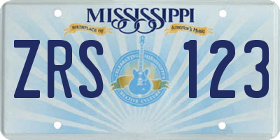 MS license plate ZRS123
