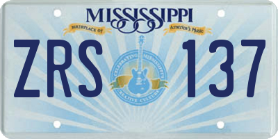 MS license plate ZRS137