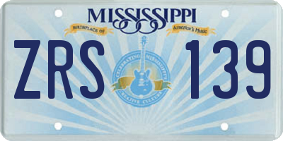 MS license plate ZRS139