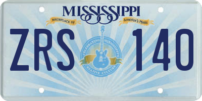 MS license plate ZRS140
