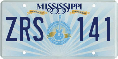 MS license plate ZRS141