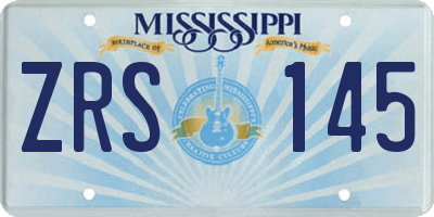 MS license plate ZRS145
