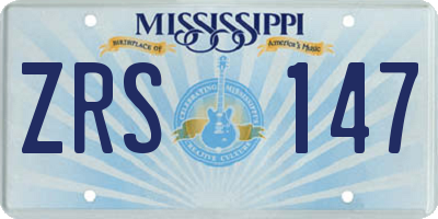 MS license plate ZRS147
