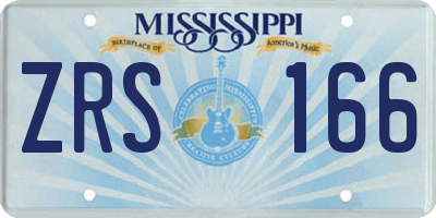 MS license plate ZRS166