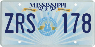 MS license plate ZRS178