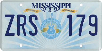 MS license plate ZRS179