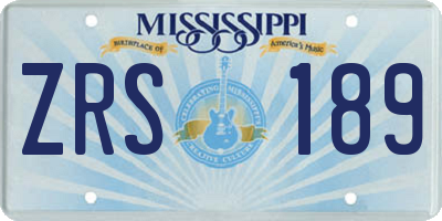 MS license plate ZRS189