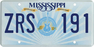 MS license plate ZRS191