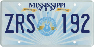 MS license plate ZRS192