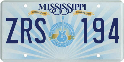 MS license plate ZRS194