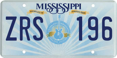 MS license plate ZRS196