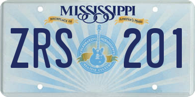 MS license plate ZRS201