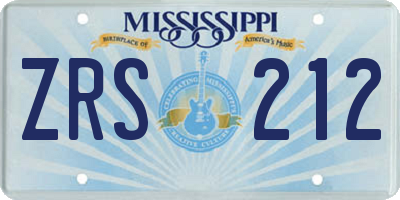 MS license plate ZRS212