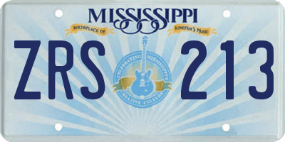 MS license plate ZRS213