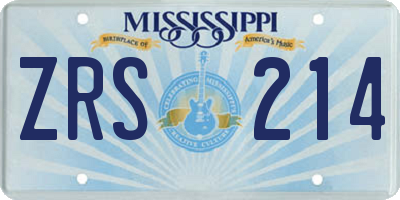 MS license plate ZRS214