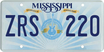 MS license plate ZRS220