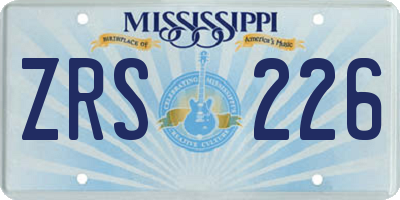 MS license plate ZRS226