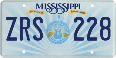 MS license plate ZRS228