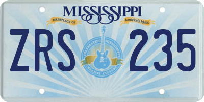 MS license plate ZRS235