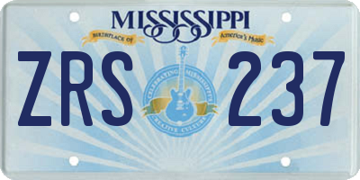 MS license plate ZRS237