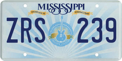 MS license plate ZRS239
