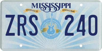 MS license plate ZRS240