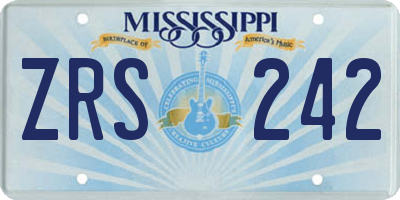 MS license plate ZRS242