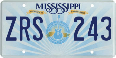 MS license plate ZRS243