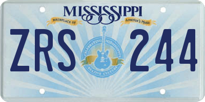 MS license plate ZRS244