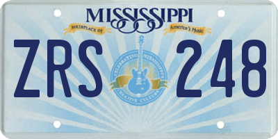 MS license plate ZRS248