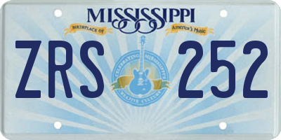 MS license plate ZRS252