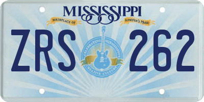 MS license plate ZRS262