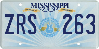 MS license plate ZRS263