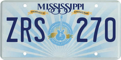 MS license plate ZRS270