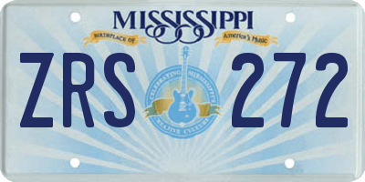 MS license plate ZRS272