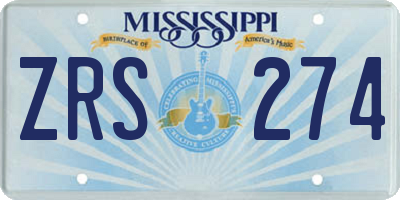 MS license plate ZRS274