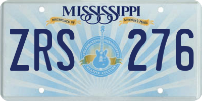 MS license plate ZRS276