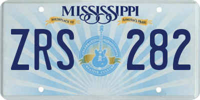MS license plate ZRS282