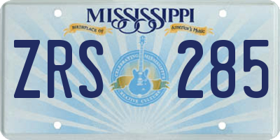 MS license plate ZRS285
