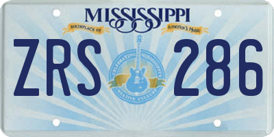 MS license plate ZRS286